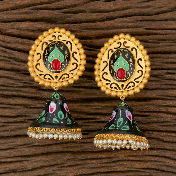 Indo Western Jhumkis with Matte Gold Plating 101704