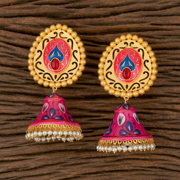 Indo Western Jhumkis with Matte Gold Plating 101704