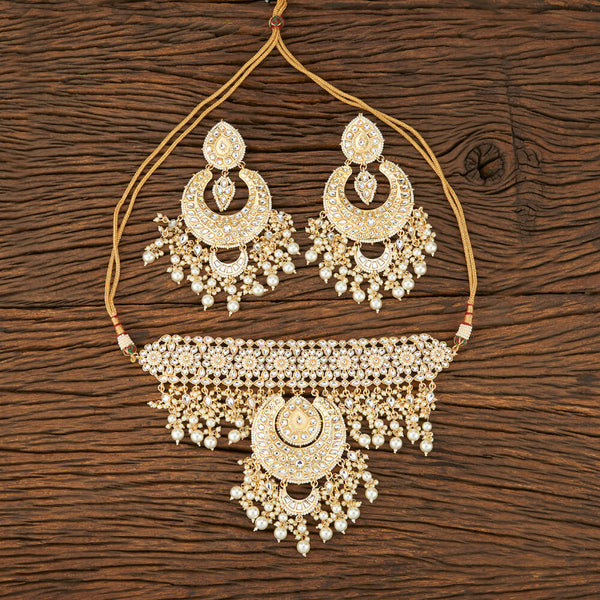 Indo Western Choker Necklace With Gold Plating 103236