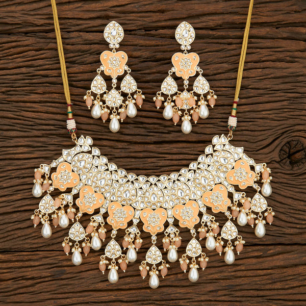 Indo Western Meenakari Necklace With Gold Plating 104097