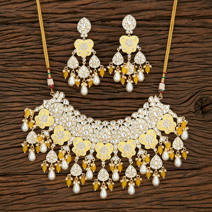 Indo Western Meenakari Necklace With Gold Plating 104097