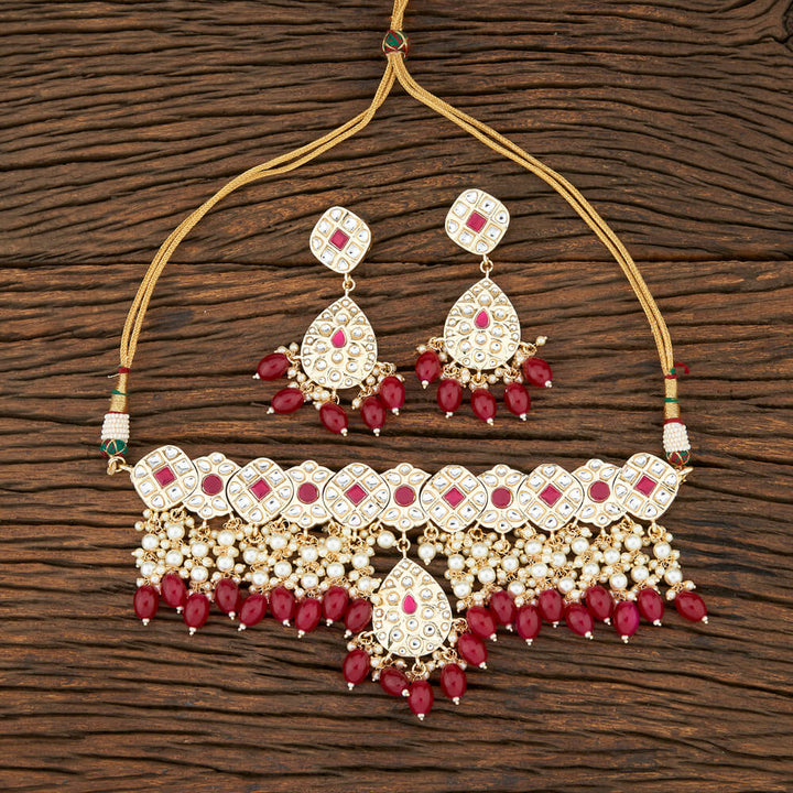 Indo Western Trendy Necklace With Gold Plating 104247