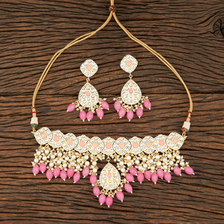 Indo Western Trendy Necklace With Gold Plating 104247