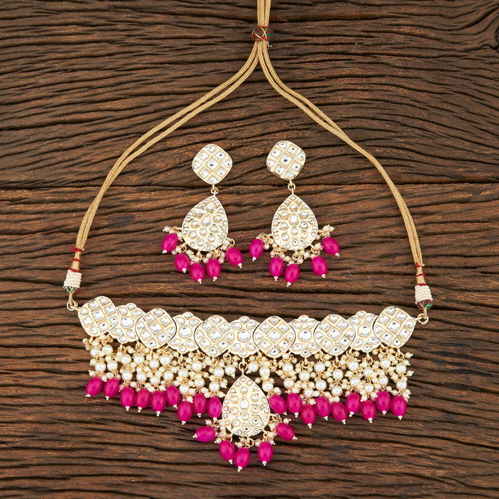 Indo Western Trendy Necklace With Gold Plating 104247