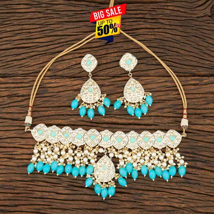 Indo Western Trendy Necklace With Gold Plating 104247