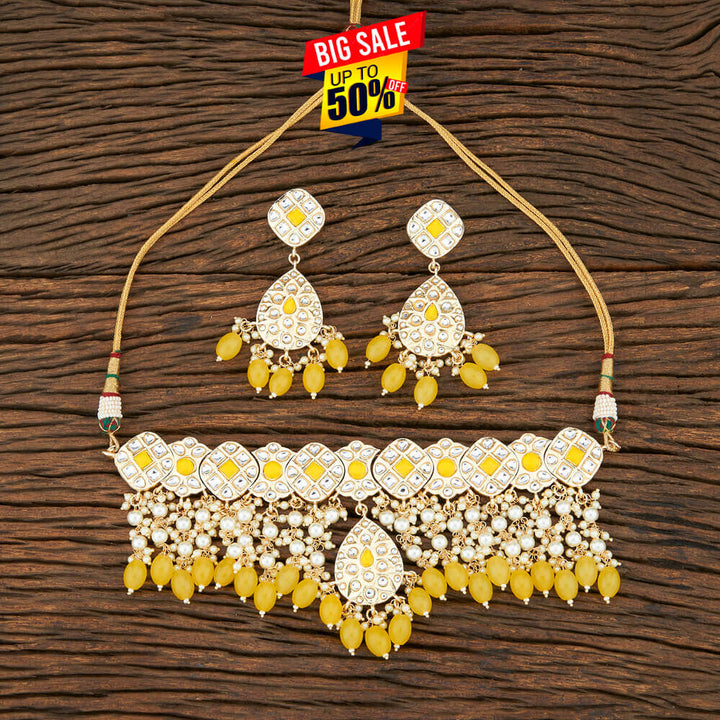 Indo Western Trendy Necklace With Gold Plating 104247