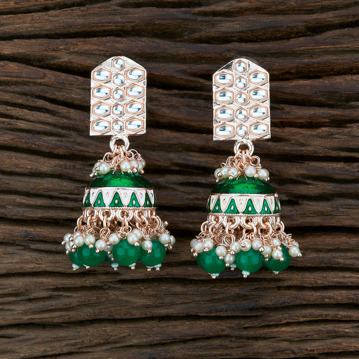 Indo Western Jhumkis With Rose Gold Plating 104690