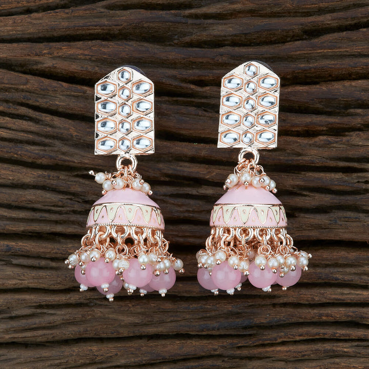 Indo Western Jhumkis With Rose Gold Plating 104690