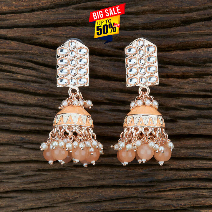 Indo Western Jhumkis With Rose Gold Plating 104690