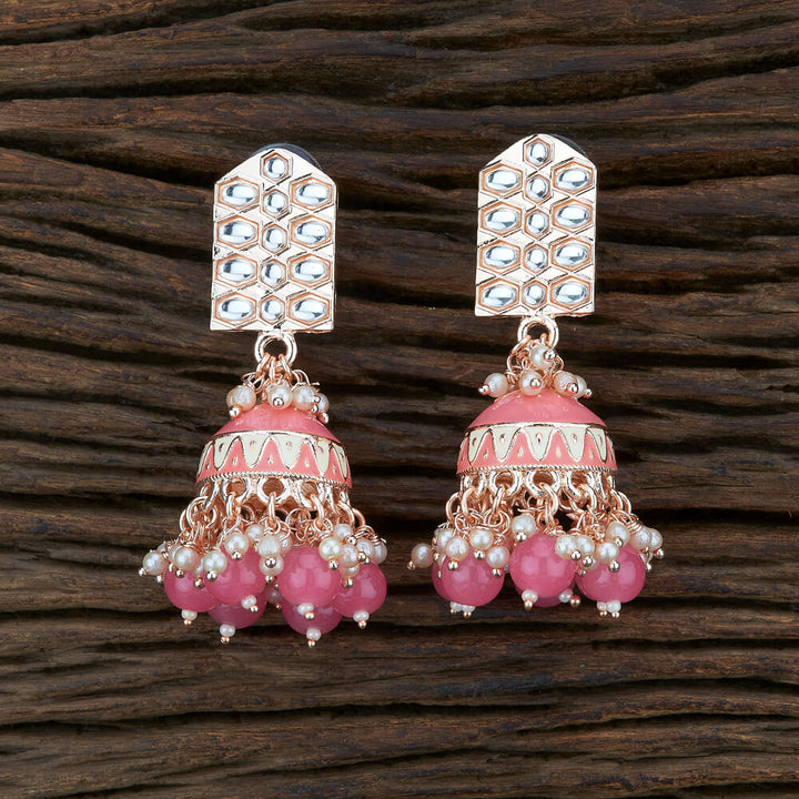 Indo Western Jhumkis With Rose Gold Plating 104690