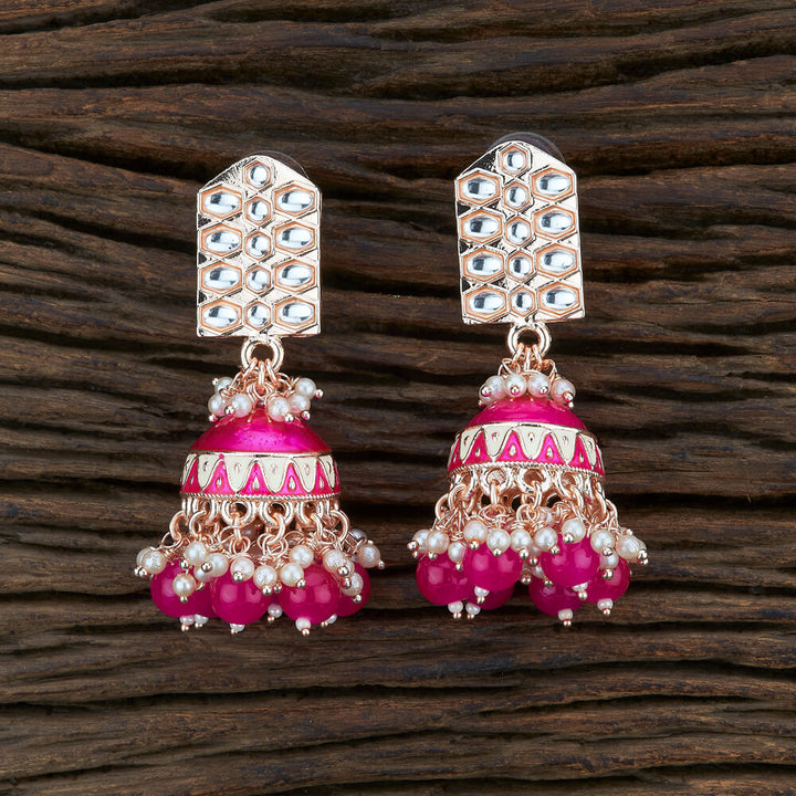 Indo Western Jhumkis With Rose Gold Plating 104690