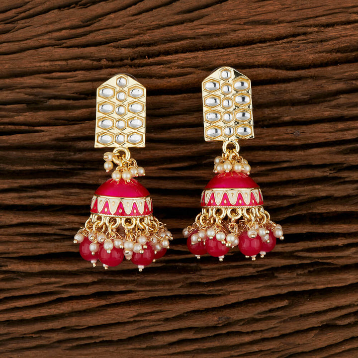 Indo Western Meenakari Earring With Gold Plating 106026