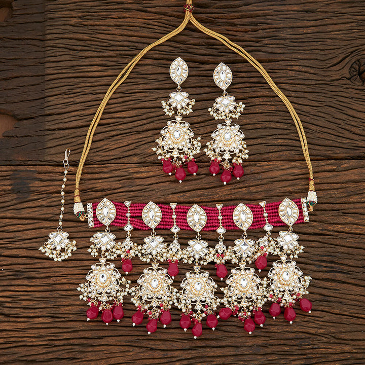 Indo Western Trendy Necklace With Gold Plating 107043