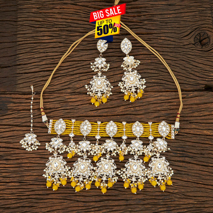 Indo Western Trendy Necklace With Gold Plating 107043