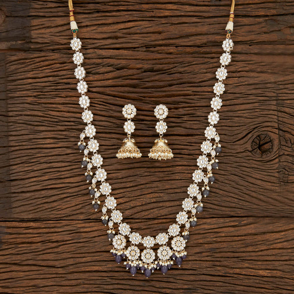 Indo Western Long Necklace With Gold Plating 108047