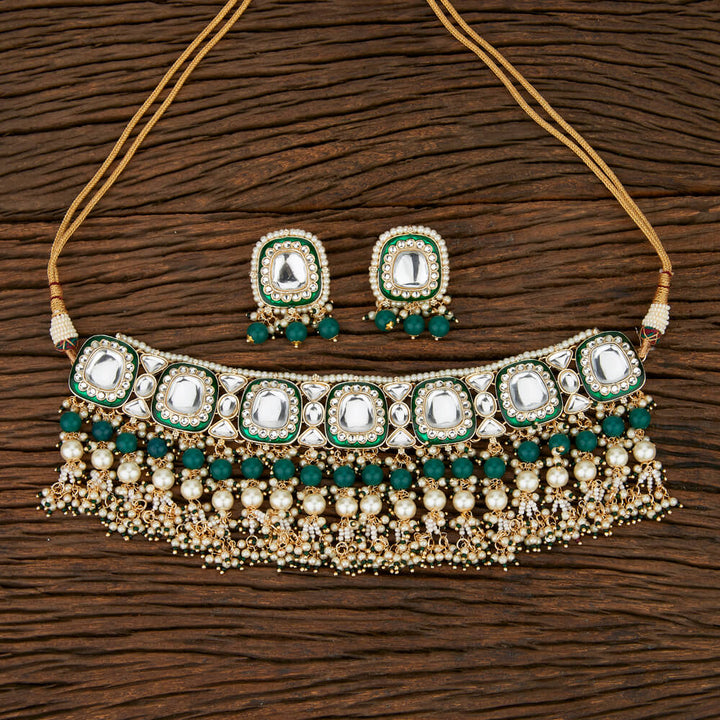 Indo Western Classic Necklace With Gold Plating 108048