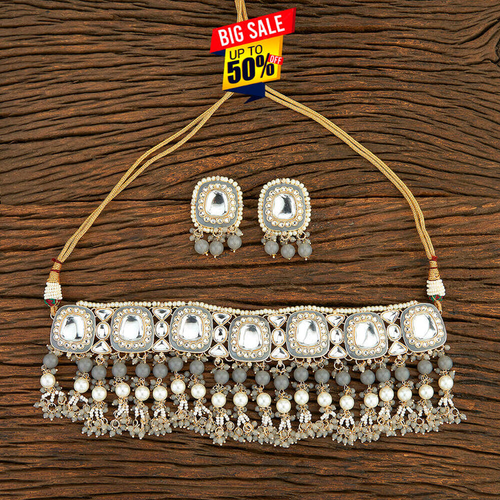 Indo Western Classic Necklace With Gold Plating 108048