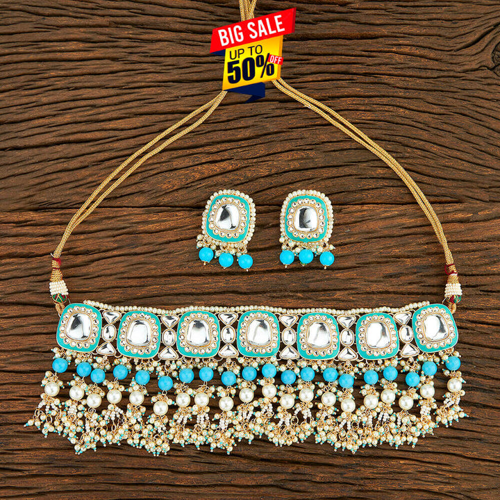 Indo Western Classic Necklace With Gold Plating 108048