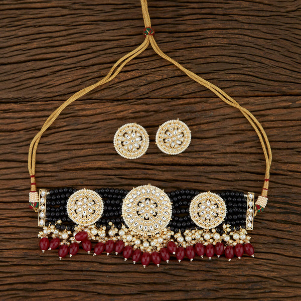 Indo Western Classic Necklace With Gold Plating 108062