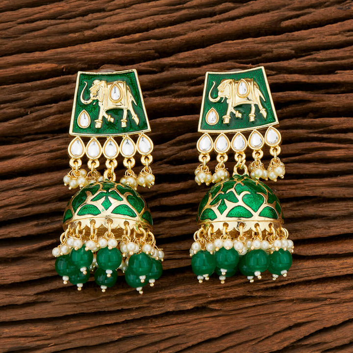 Indo Western Meenakari Earring With Gold Plating 108091