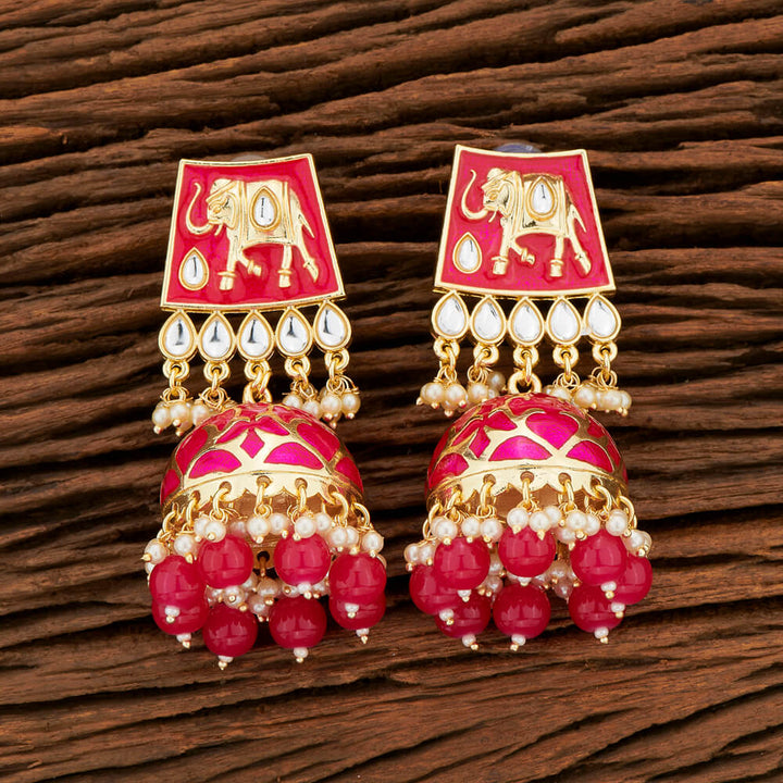 Indo Western Meenakari Earring With Gold Plating 108091