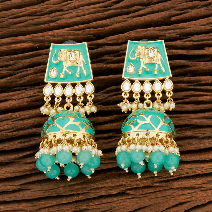 Indo Western Meenakari Earring With Gold Plating 108091