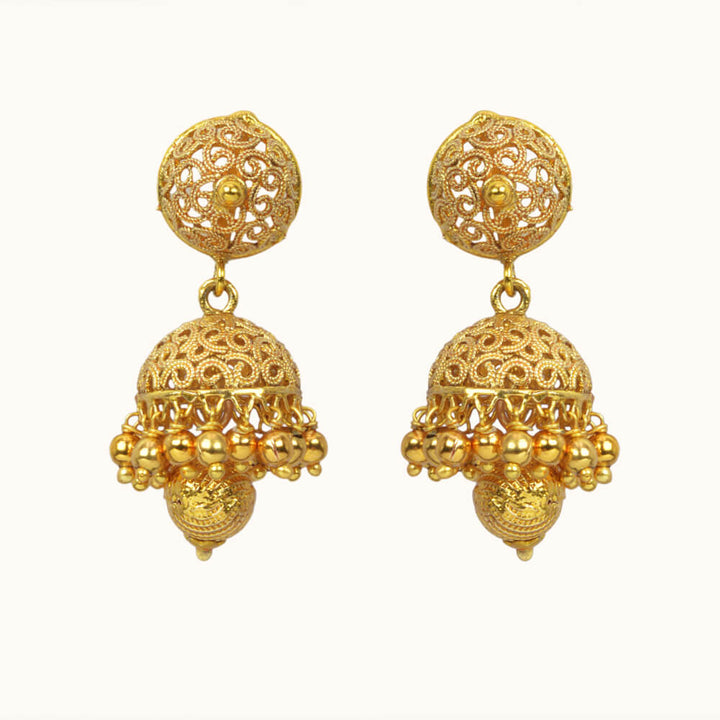 Antique Jhumkis With Gold Plating 10812