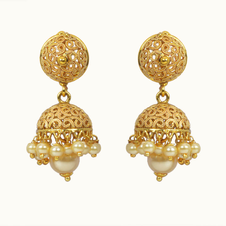 Antique Jhumkis With Gold Plating 10812