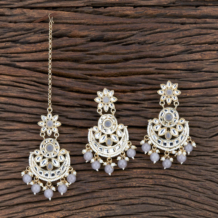 Indo Western Chand Earring Tikka With Gold Plating 108194