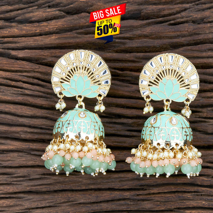 Indo Western Meenakari Earring With Gold Plating 108199