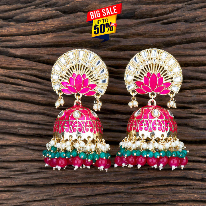 Indo Western Meenakari Earring With Gold Plating 108199