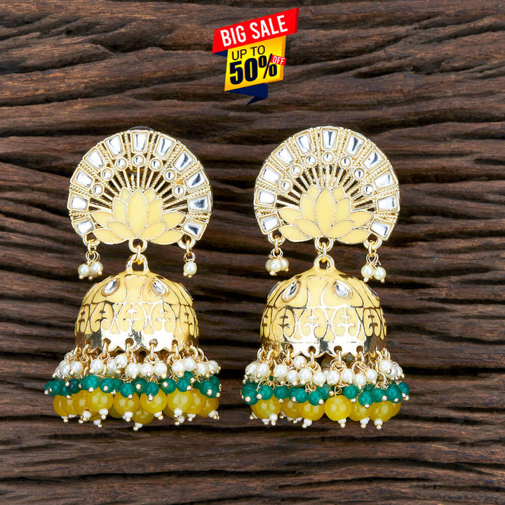 Indo Western Meenakari Earring With Gold Plating 108199