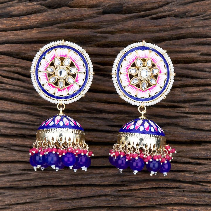 Indo Western Meenakari Earring With Gold Plating 108214