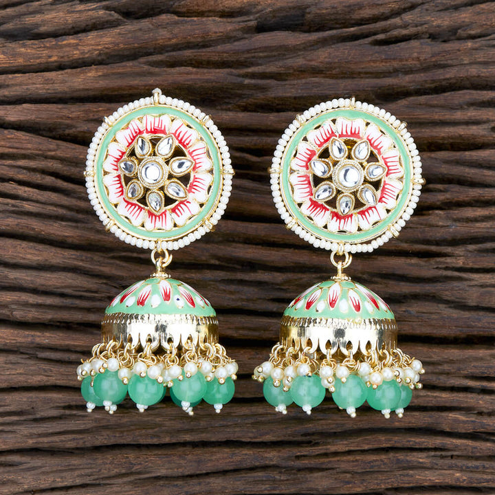 Indo Western Meenakari Earring With Gold Plating 108214