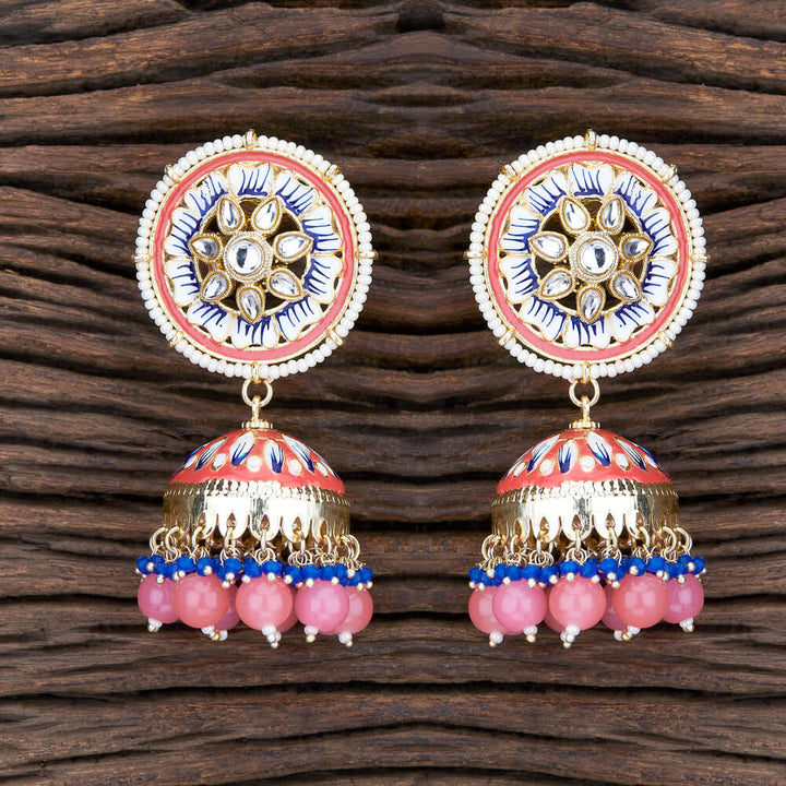 Indo Western Meenakari Earring With Gold Plating 108214