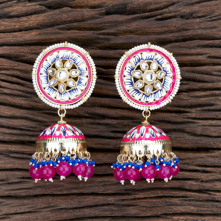 Indo Western Meenakari Earring With Gold Plating 108214