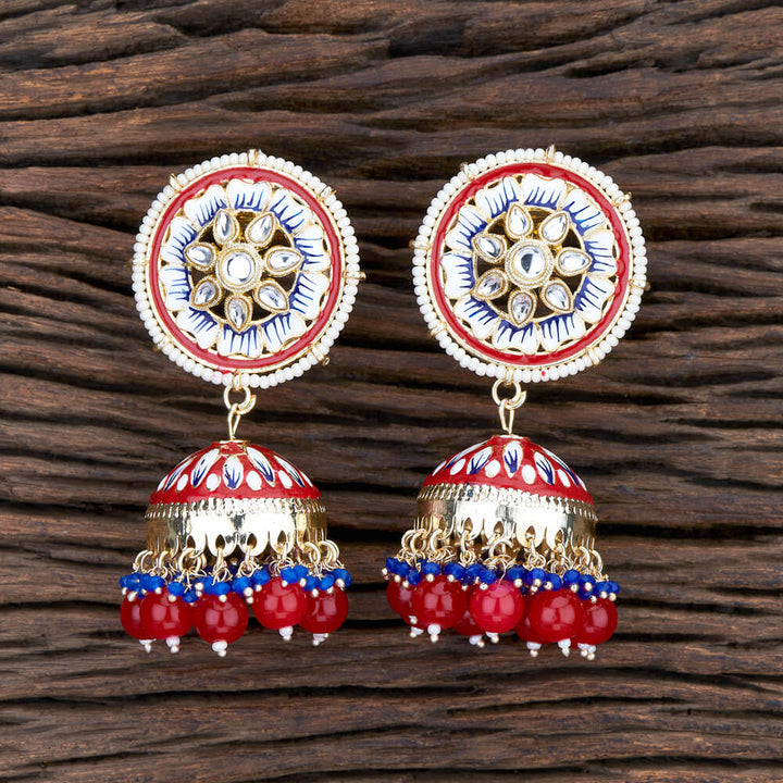 Indo Western Meenakari Earring With Gold Plating 108214