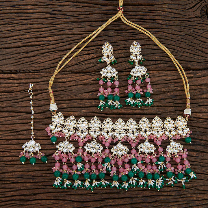 Indo Western Trendy Necklace With Gold Plating 108241