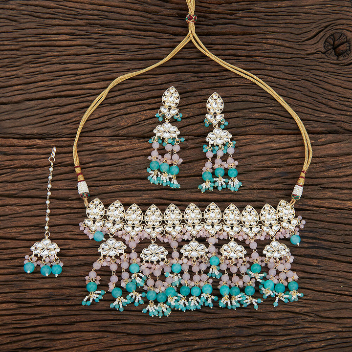 Indo Western Trendy Necklace With Gold Plating 108241