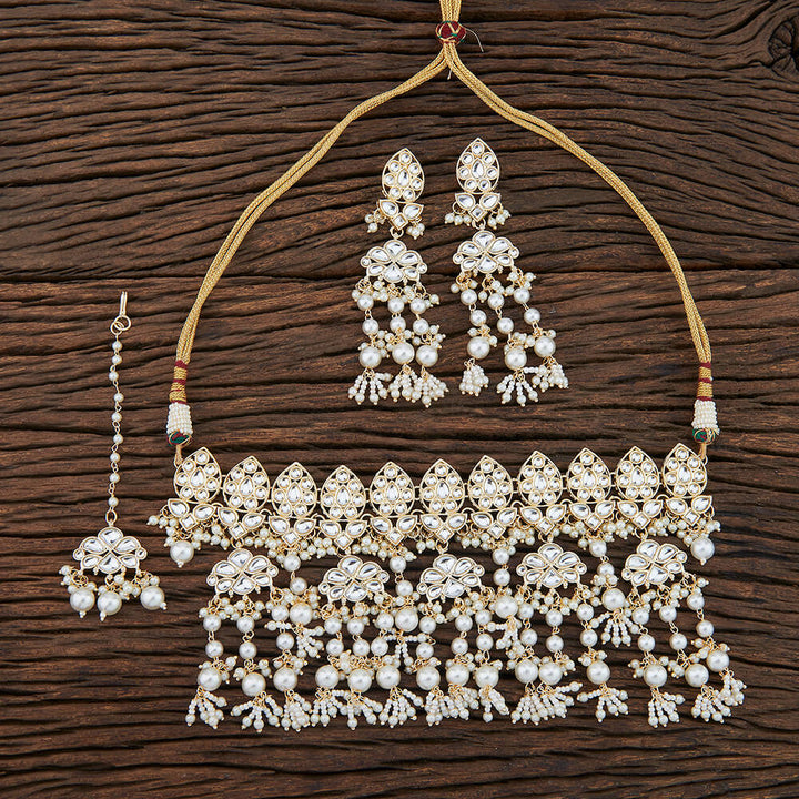 Indo Western Trendy Necklace With Gold Plating 108241