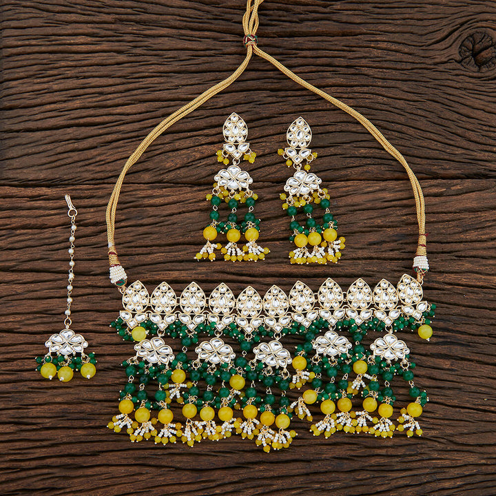 Indo Western Trendy Necklace With Gold Plating 108241