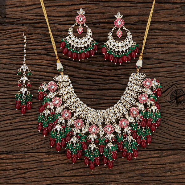 Indo Western Trendy Necklace With Gold Plating 108272