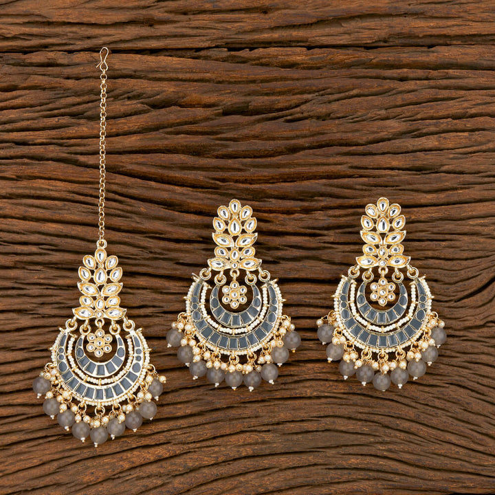 Indo Western Meenakari Earring Tikka With Gold Plating 108306