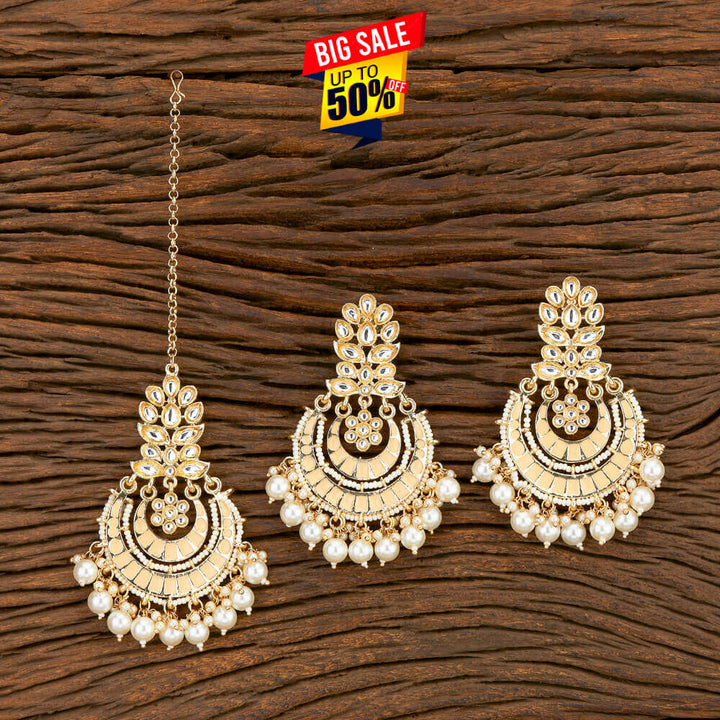 Indo Western Meenakari Earring Tikka With Gold Plating 108306