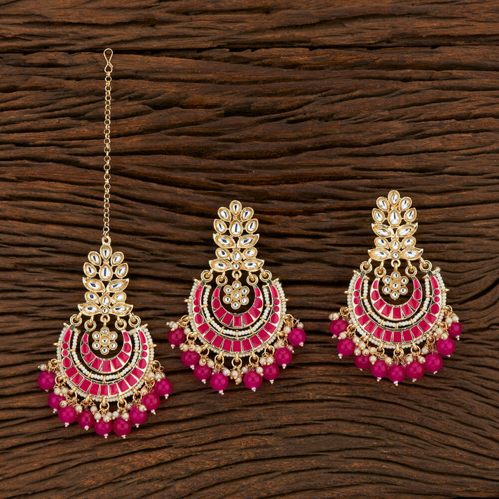 Indo Western Meenakari Earring Tikka With Gold Plating 108306