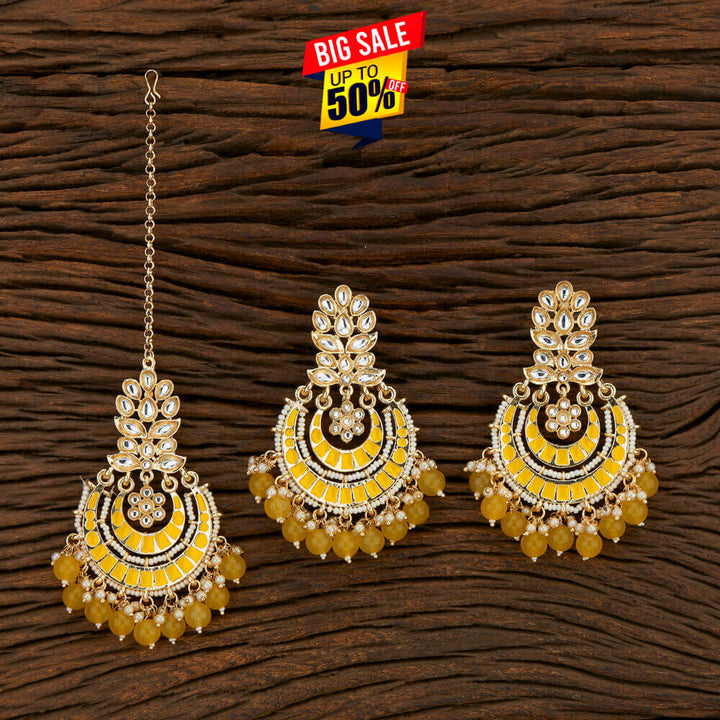 Indo Western Meenakari Earring Tikka With Gold Plating 108306