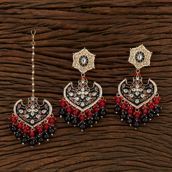 Indo Western Meenakari Earring Tikka With Gold Plating 108309