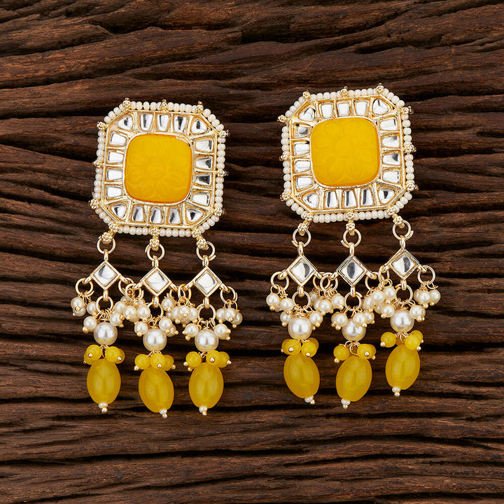 Indo Western Stone Earring With Gold Plating 108379