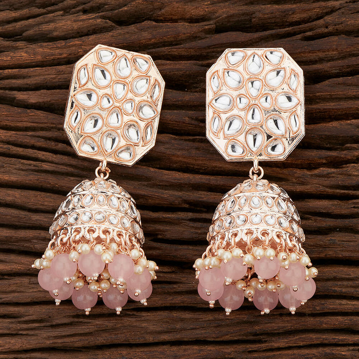 Indo Western Jhumki With Rose Gold Plating 108424