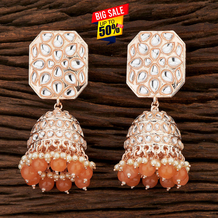 Indo Western Jhumki With Rose Gold Plating 108424